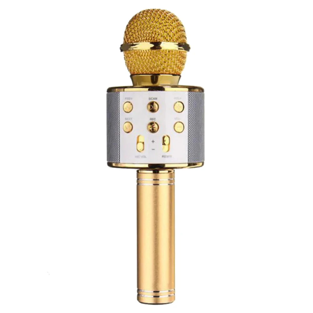 1800mah Gold Профессиональный Bluetooth беспроводной микрофон караоке динамик KTV музыкальный плеер для вокала, с рекордером ручной микрофон Микрофон 1800Mah - Цвет: 1800mah Gold
