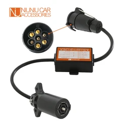 Connecteur électrique de remorquage USA 7 broches à EUR 7 broches, pièces de remorque, convertisseur de lumière, prise de lame, séparation du Signal d'arrêt/frein à 7 voies 