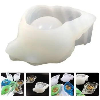 

Makeup Puff Storage Container DIY Crystal Epoxy Mold Conch Storage Box Container Casting Mould Makeup Accessories (White)