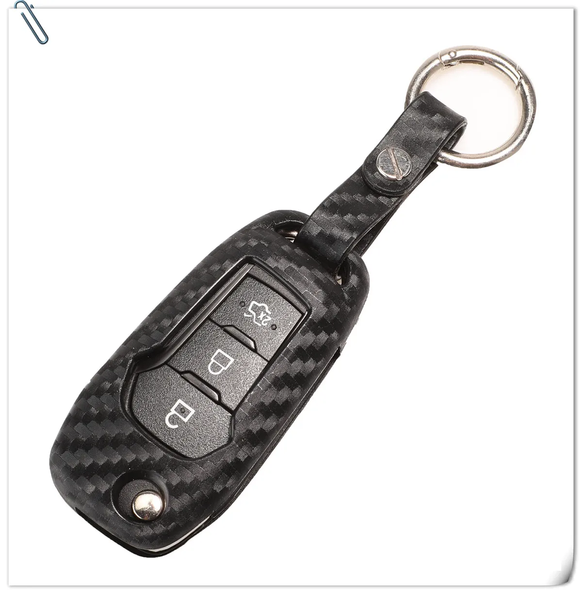 Keyforkess 10X portachiavi in Silicone con telecomando in fibra di carbonio per Ford Escort Titanium Mondeo Everest Explorer Kuga Ka Mustang - Hd3c00ac2dd79487fa5dab49227efcf12v