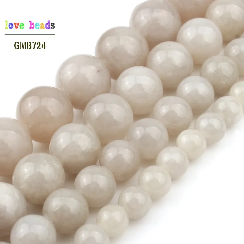 

Silver Grey Jades Beads for Jewellery Making 15 Inch DIY Bracelets for Women 6/8/10/12mm