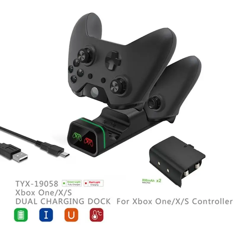 Прочное зарядное устройство Многофункциональный тонкий дизайн беспроводной контроллер зарядное устройство двойной зарядной док-станции Подставка для Xbox One X S