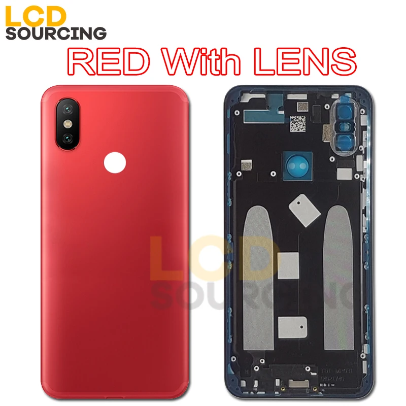 5,9" Оригинальная крышка батареи для XIAOMI A2 Задняя стеклянная крышка корпуса батареи Замена+ объектив камеры для XIAOMI 6X задняя крышка чехол