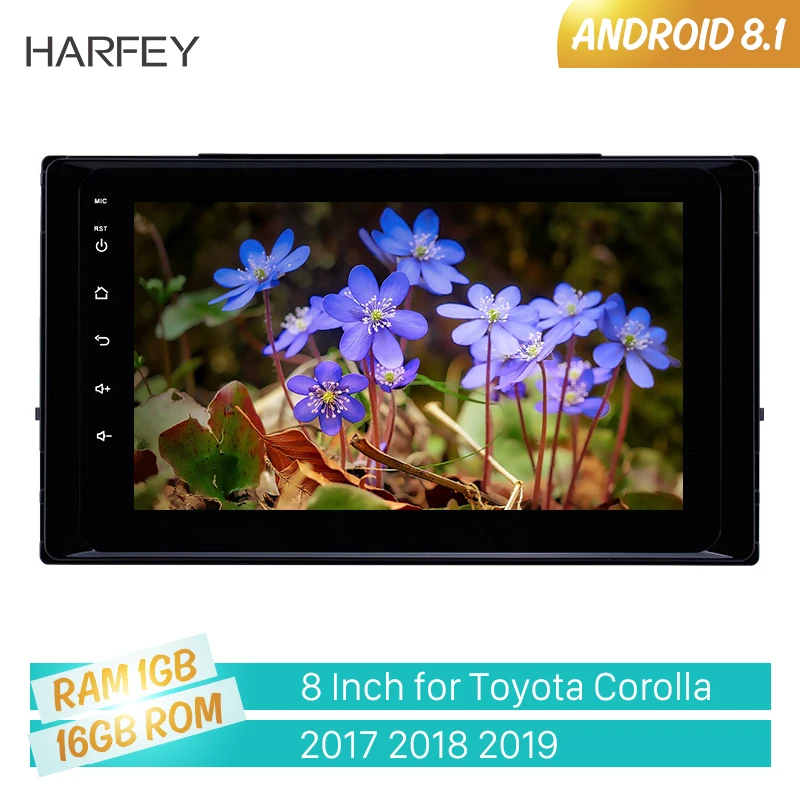 Автомобильный мультимедийный плеер Harfey 2Din 8 дюймов Android 9 1 для Toyota Corolla 2017 2018 2019