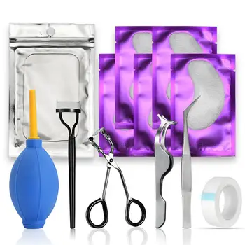 

Blue ZOO 12Pcs/set False Eyelash Grafting Tools Curler Tweezer Eye Pad Tape Comb Blow Ball for Learner Practice