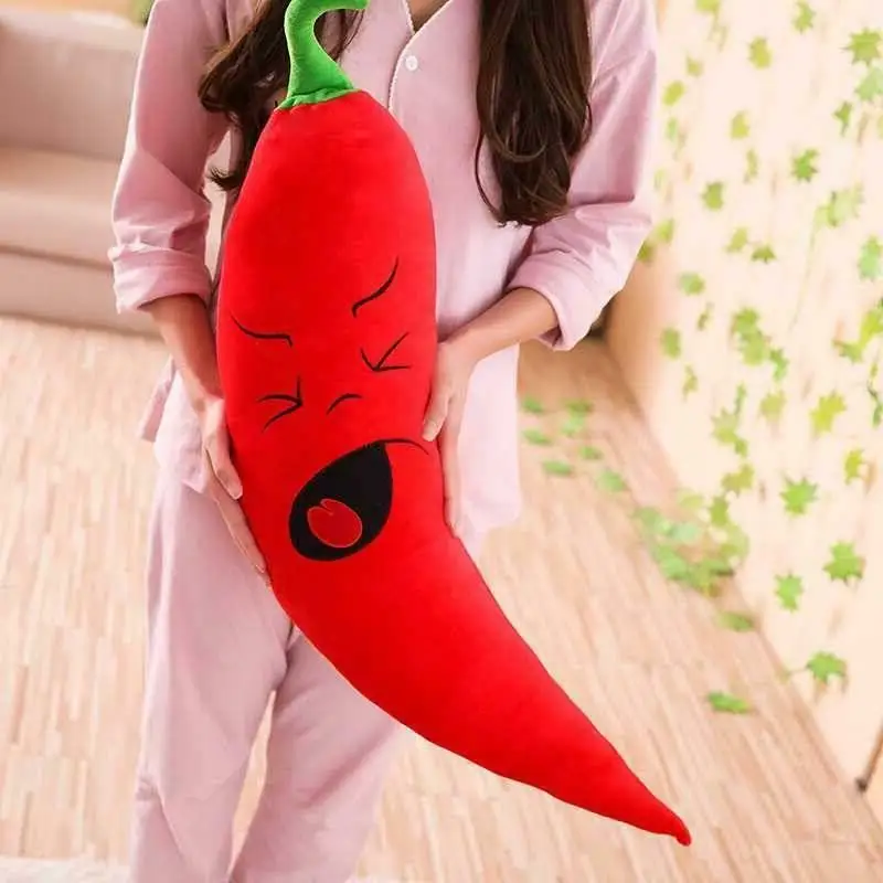 Simulation Red Pepper Expression Pillow Soft Doll Plush Toy Cushion Gift 