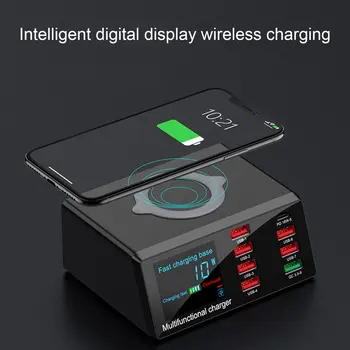 

8Port Multi Fast Usb Charger Quick Charge 3.0 Phone Charging Station Led Display Usb Smart Wireless Digital Display Charger X9