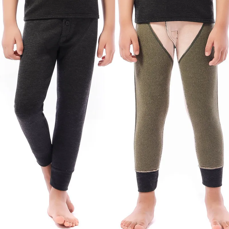 

Winter New Style BOY'S Houde Woolen Cotton Long Johns Infant Velvet Cationic BOY'S Waist Support Patch Warm Pants