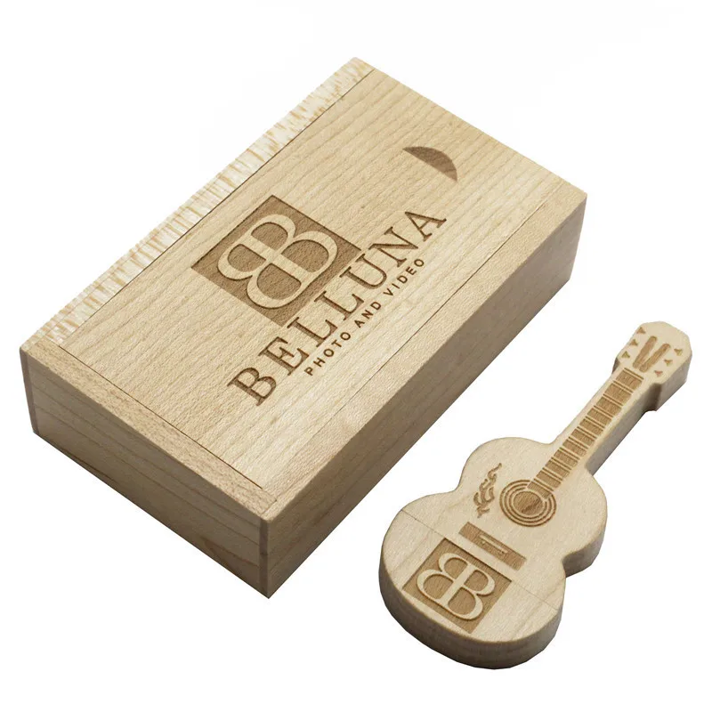 TEXT ME логотип дерево гитара + коробка стиль Флешка 4 ГБ 8 16 32 usb2.0 usb флэш накопитель