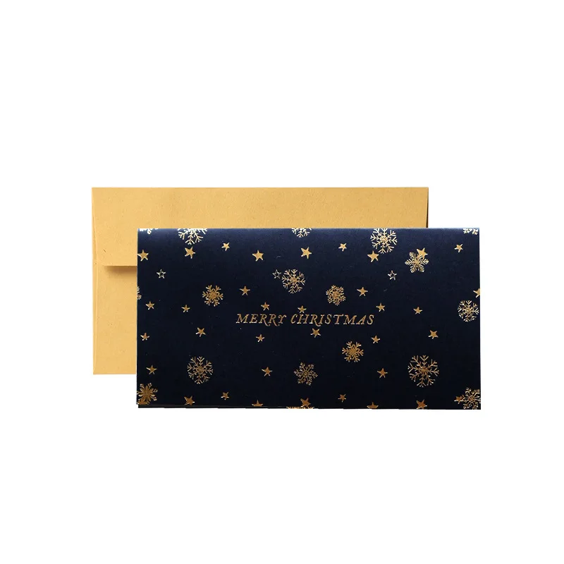 1 комплект, креативная бумага, Счастливого Рождества, приветствие, открытки для детей, открытка для детей+ конверт, Новогодняя открытка, подарок, складная открытка, рождественские Вечерние - Цвет: snowflake