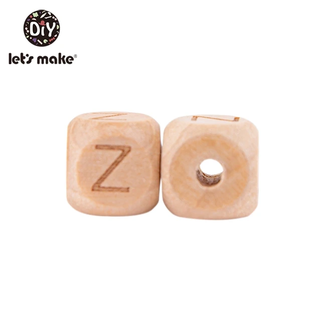 Let'S Make Wooden Beads For Rattles 500Pc Square Beech Wood Alphat English Letter Beads Baby Toys Diy Handmaking Wooden Teether Z