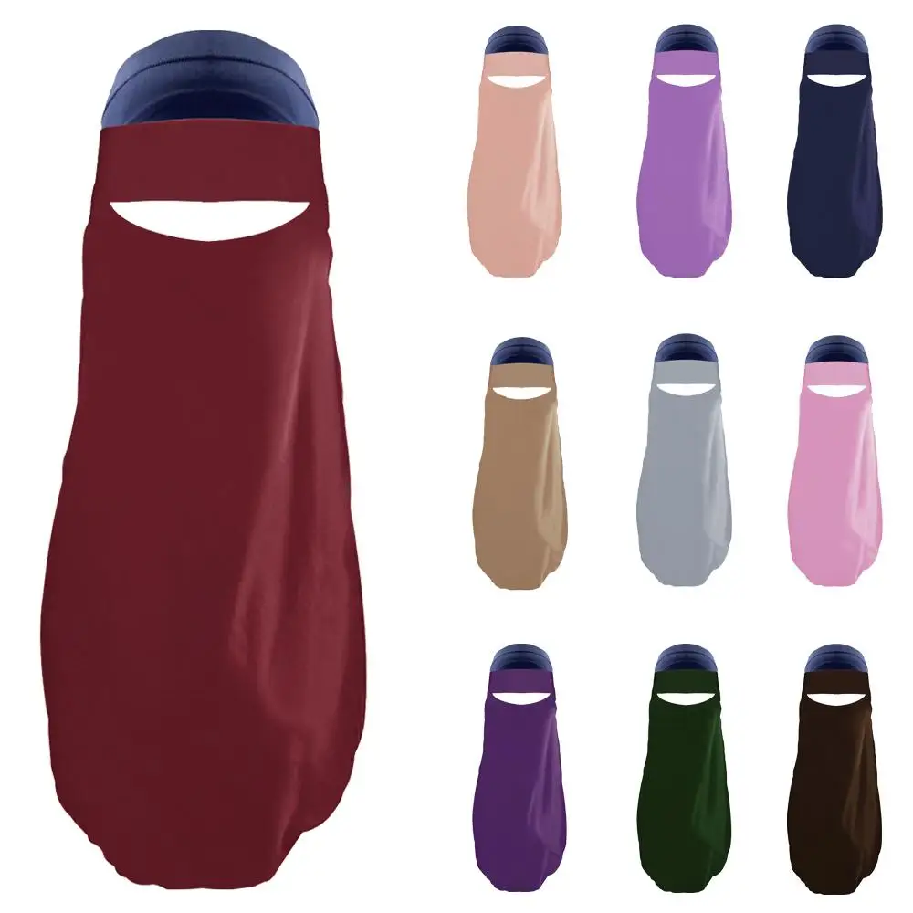 

Niqab Muslim Nikab Women Burka Overhead Veil Hijab Face Cover Islamic Burqa Cap Middle East Arab Khimar Amira Plain Hijab New
