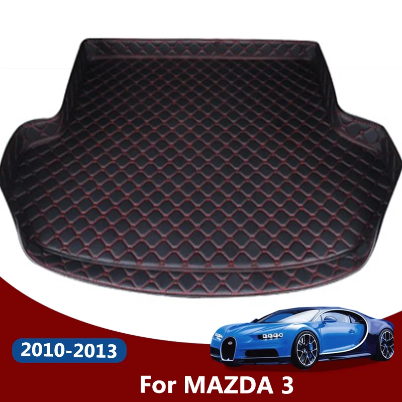 Trunk Liner Mat For Mazda 3 Hatchback 2010-2013 - Waterproof Leather Cargo Mat, Black