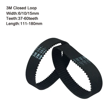 

HTD 3M Round Rubber Timing Belts 111/120/135/150/159/162/165/171/174/177/180mm Length 6/10/15mm Width Drive Belts Closed-Loop