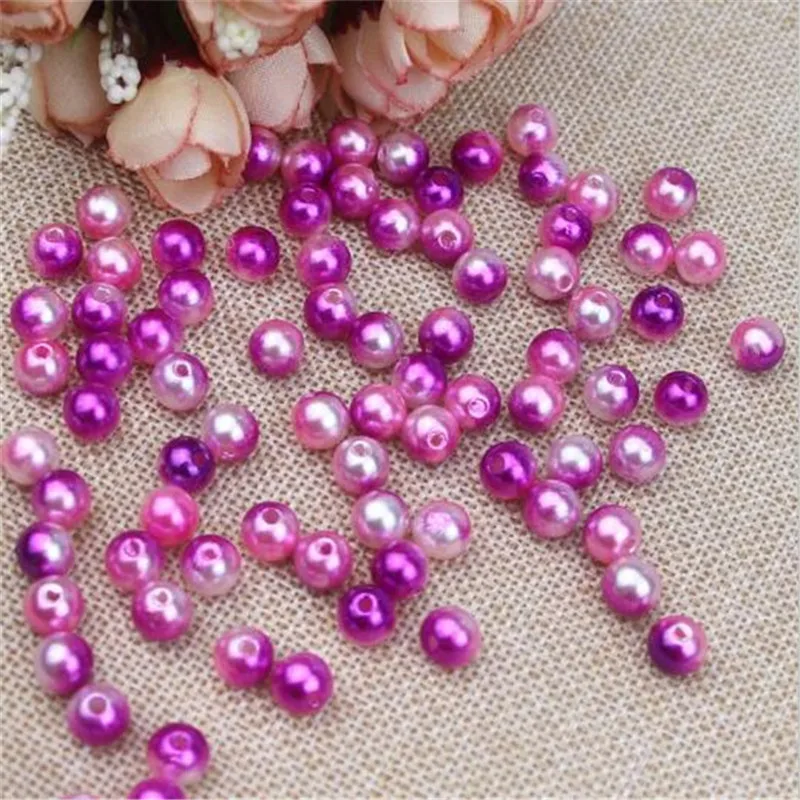 purple Лидер продаж 50g 6/8 мм отверстие Русалка, слеза, круг, имитация Радуга Цвет Пластик жемчужные бусины из АБС-пластика для одежды сумки обувь пресноводный жемчуг - Цвет: purple