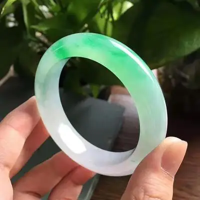

zheru jewelry natural Burmese jade ice light green 54mm-62mm bracelet elegant princess bracelet send mother to girlfriend
