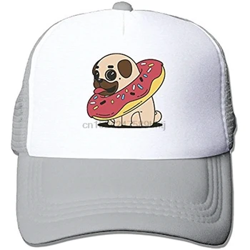 

Doughnut Dog Cartoon Mesh Trucker Caps_Hats Adjustable for Unisex Black