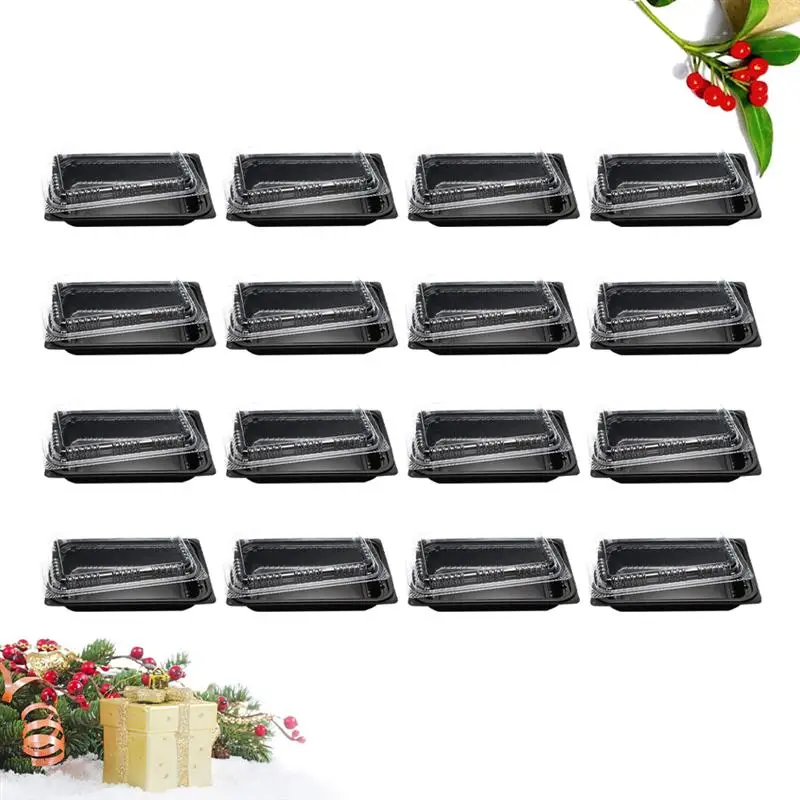20PCS Disposable Take Out Boxes Rectangle Cake Salad Rice Food Container Packing Boxes Carry Out Boxes