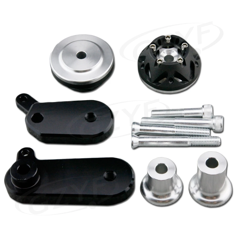 CNC мотоциклетная рама ползунок Краш Pad протектор для Kawasaki Ninja ZX6R 2009 2010 2011 анодированный, алюминий+ пластик