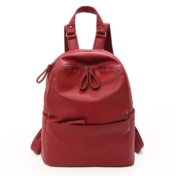 

Fashion Wild PU Leather Women's Backpack Waterproof Casual Travel Backpack Multi-pocket Multifunctional Ladies School Bag