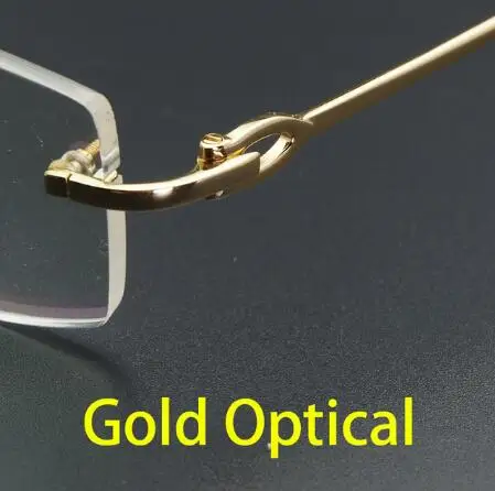 gold clear lens Солнцезащитные очки Мужские Роскошные брендовые дизайнерские солнцезащитные очки Carter женские Высокое качество без оправки рамка Заполните рецепт солнцезащитные очки - Цвет линз: gold clear lens