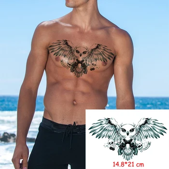 

Waterproof Temporary Tattoo Sticker skull bird monster wings tatoo Body Art fake tattoos flash tatto Women/Men kid 14.8*21 cm