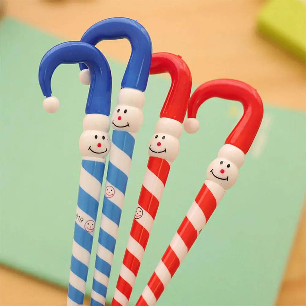 

HobbyLane 0.5mm Christmas Blue Gel Pen Cute Cartoon Snowman Hat Stripe Stick Neutral Pen d25