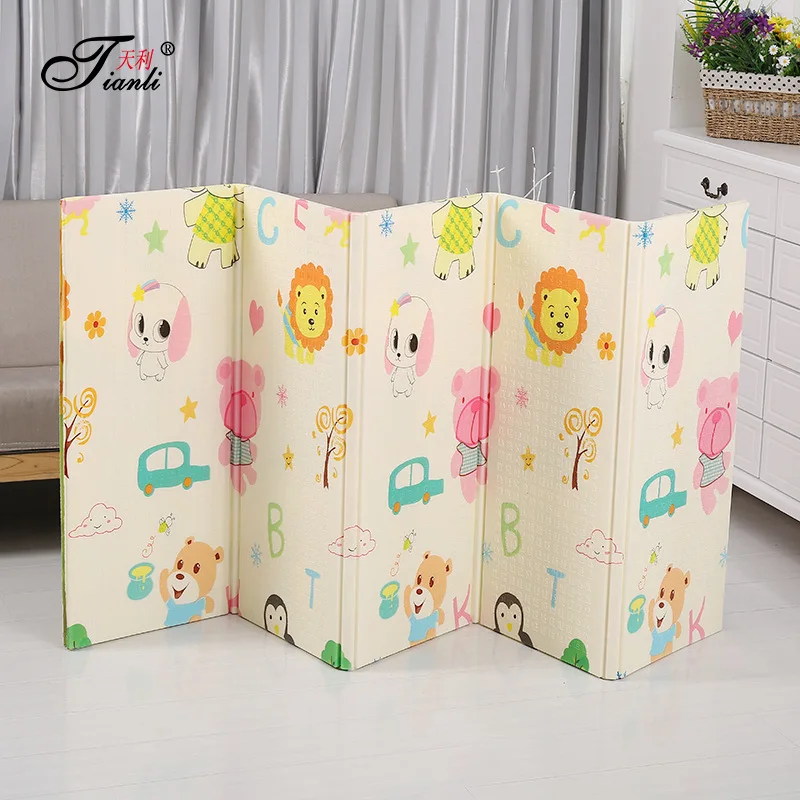 Tianli Baby Creeping Mat Folding Home Living Room Double-Sided XPe Thick Children Foam Floor Pad Whole Piece