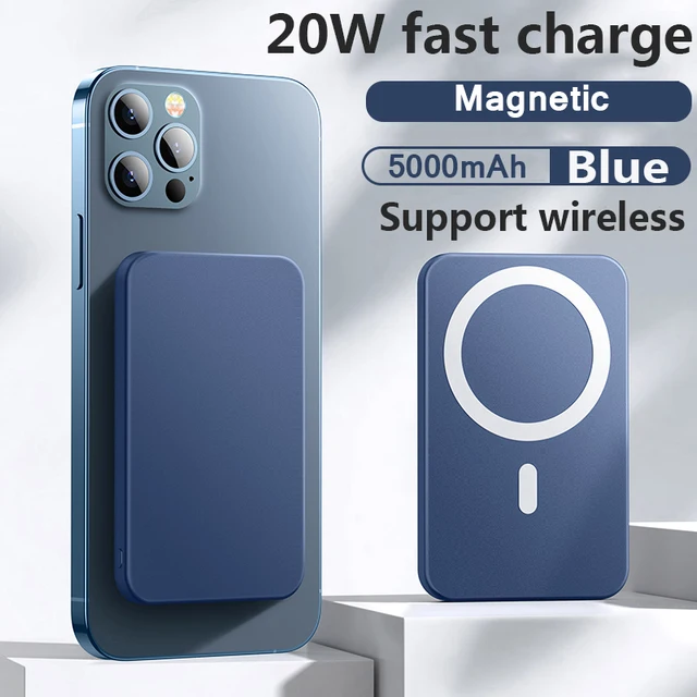 10000mAh 15W Power Bank Magnetic Wireless Fast Charger Powerbank Mobile Phone Battery For iPhone 12 13 Pro Max Xiaomi Mi Samsung Blue