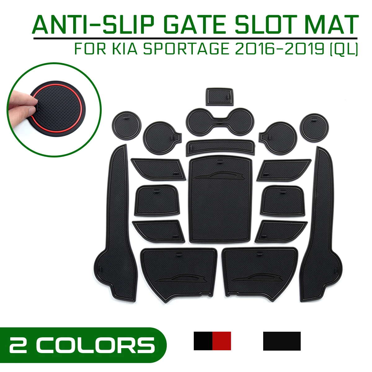 for KIA Sportage 2016 2017 2018 2019 QL 4th Gen MK4 KX5 Anti-Slip Rubber Gate Slot Mat Cup Mats Accessories Stickers Car Styling |