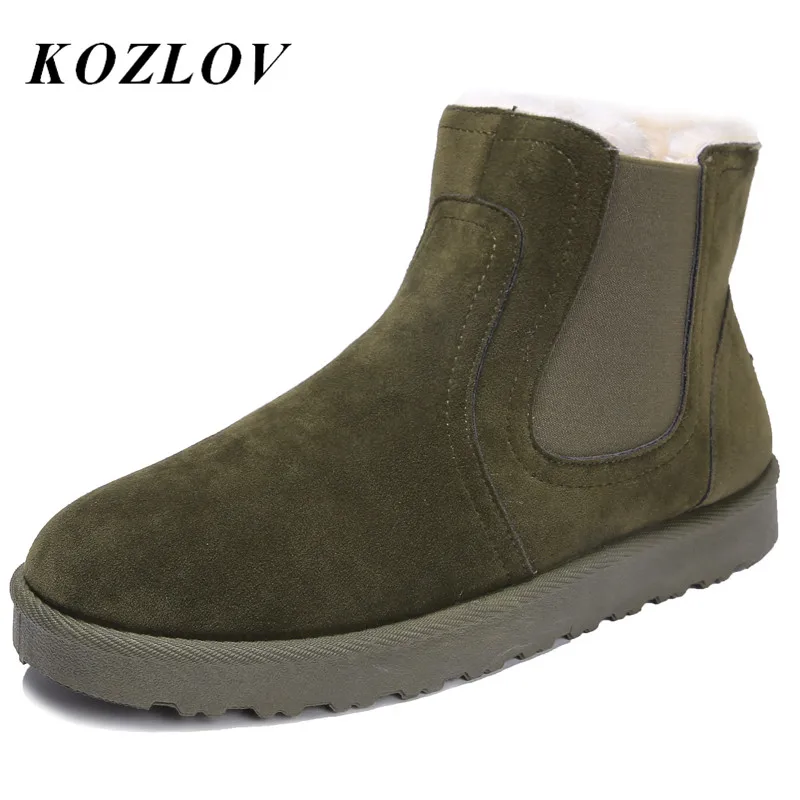 

Winter Chelsea Boots Men Luxury Brand Couples Super Warm Snow Fur Ankle Boots For Men Lovers Shoes Casual Espadrilles Bot KOZLOV