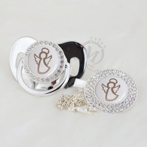 GANGB-9-1 6-18M MIYOCAR Gold silver dance Angel lovely beautiful Gold bling pacifier and pacifier clip BPA free dummy bling unique design GANGB - Цвет: GANGB-9-1 6-18M