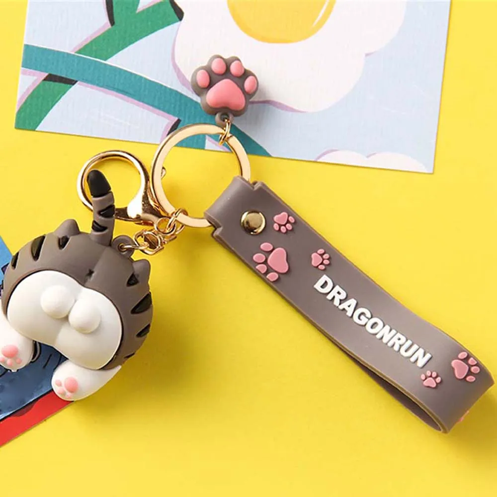 Cute Cat Butt Key Chains For Baby Girls