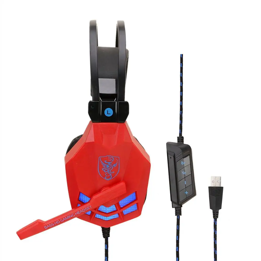 SY850MV Игровые наушники, электрические наушники для ушей, наушники для компьютера, Интернет-бара - Цвет: Красный