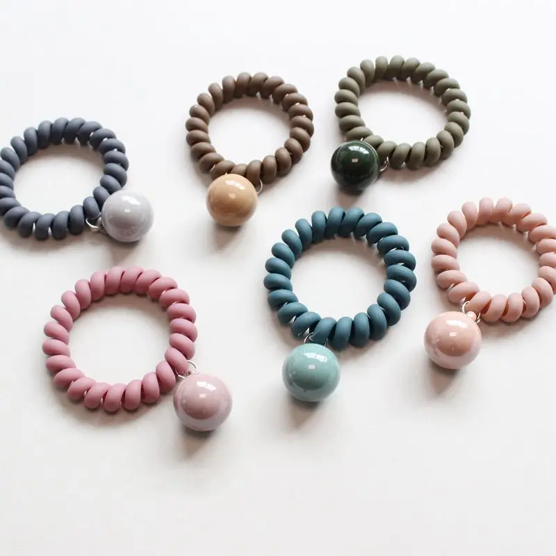Tie Ponytail-Holder Gum-Rings Transparent-Color Coil-Hairbands Hair-Accessories Scrunchy Girls High-Elasticity Women