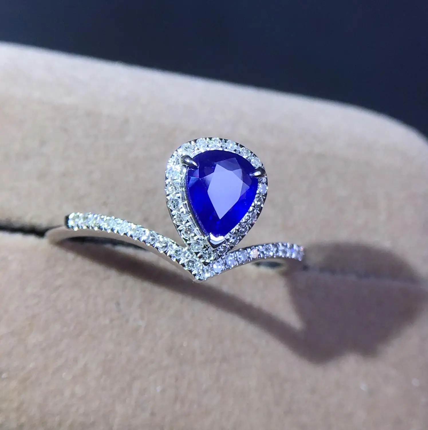 Хорошее ювелирное изделие, сапфировое кольцо, натуральный 0.68ct, не нагревается, королевский синий сапфир, драгоценный камень, чистое золото 18 K, ювелирные изделия для женщин, кольца с бриллиантами