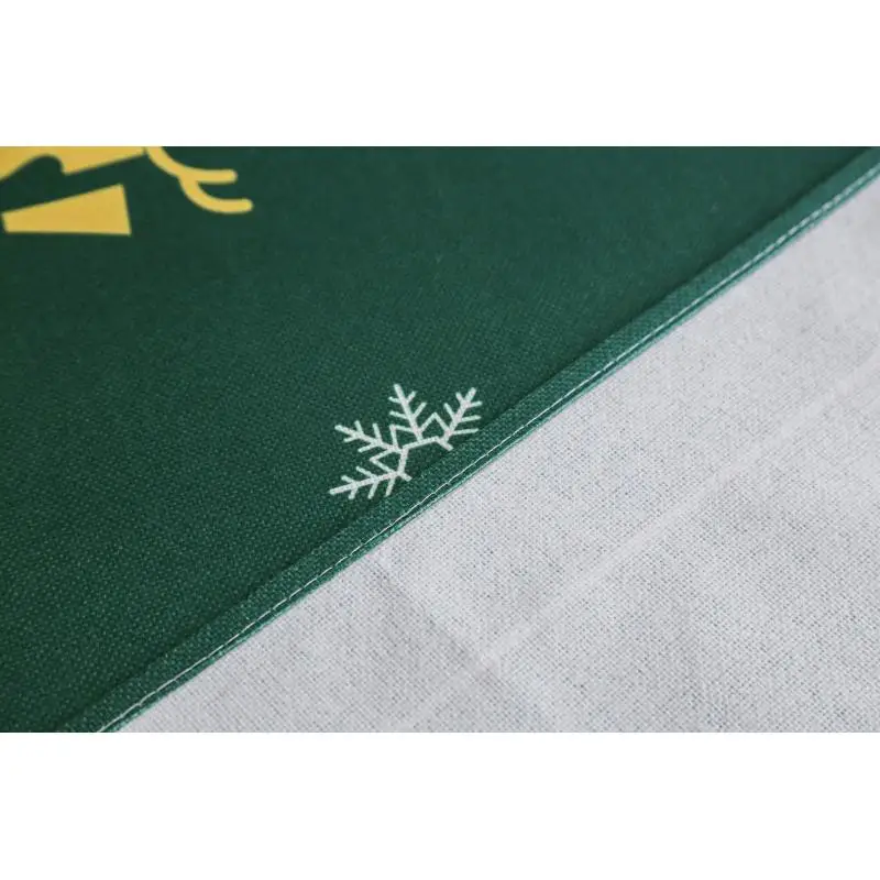 Printed Cotton Table Cloth Christmas Tablecloth Nappe Party Wedding Green Tablecloth For Christmas Decoration Mantel Home Decor