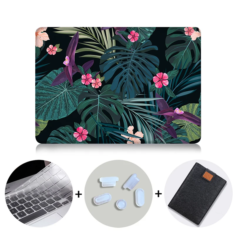 M012 Чехол MTT с принтом тропических растений для Macbook Air Pro retina 11 12 13,3 15,4 дюймов, чехол с сенсорной панелью для mac book Pro 13 15, сумка для ноутбука - Цвет: M012