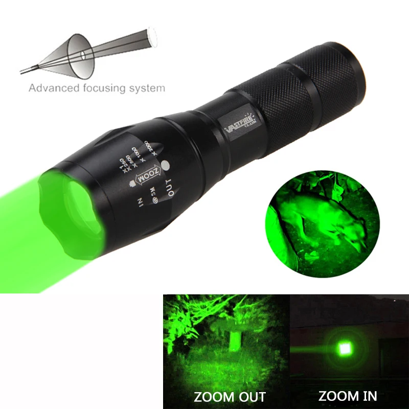 Günstig Grün Rot Weiß Jagd Licht 5000 Lumen Taktischen Einstellbarer Fokus Taschenlampe + Jagd Montieren + 18650 Batterie Set + fernbedienung Druck Schalter