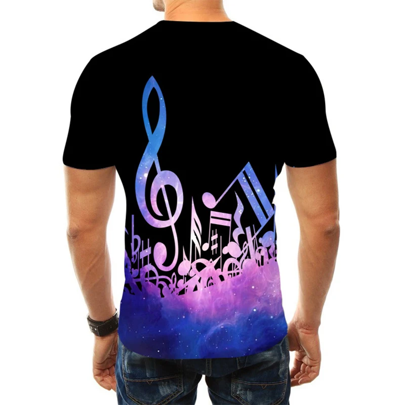 Music Notes 3D Printed T Shirt Men 