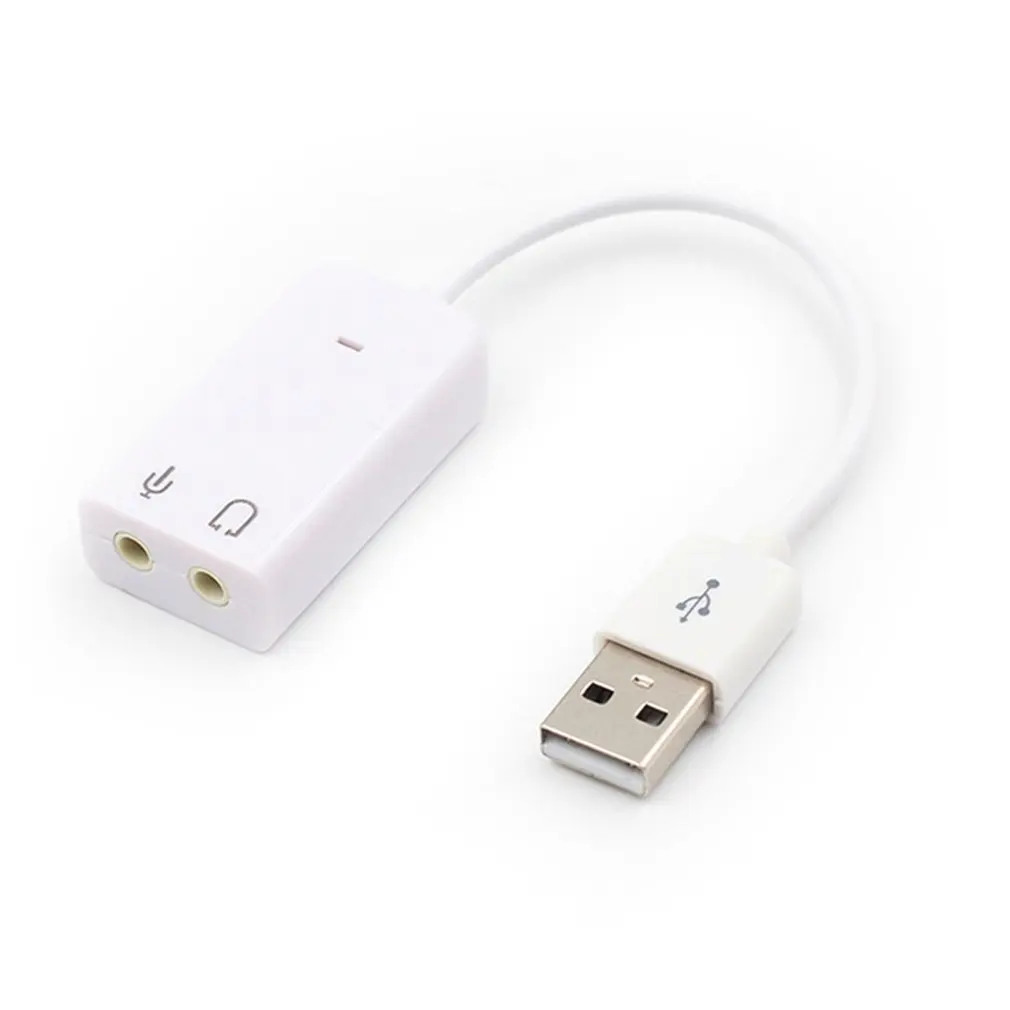 Carte son avec câble USB 2.0 virtuel 7.1, adaptateur Audio externe, blanc, pour ordinateur portable et Mac