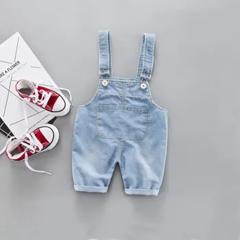 

6M-3Y Baby Overalls Pants Fashion Toddler Kids Boys Girls Solid Pants Baby Light Blue Denim Suspender Trousers Jean Clothes