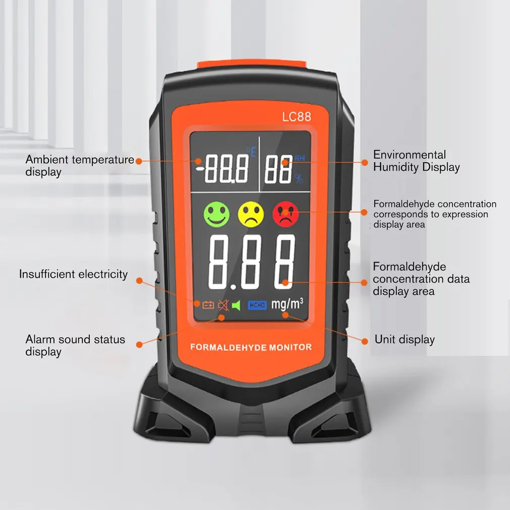 Digital Formaldehyde Detector HCHO/ Temperature/ Humidity Tester Air Quality Monitor AQI Gas Analyzer