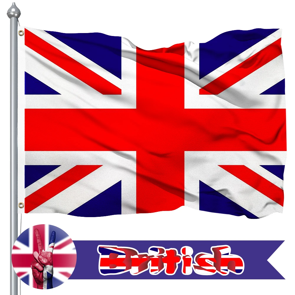 

Britain National Flag 400D Polyester Premium Quality with Vivid Color and UV Fade Resistant for Indoor Outdoor Decoration