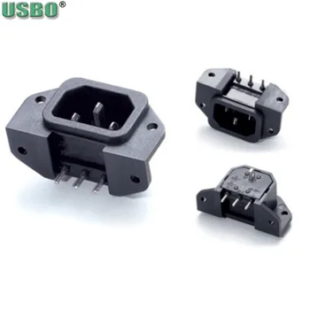 

Black CE Copper 10A 250V IEC320 C13 C14 plug UPS PDU Wired Receptacle Connector Screw fixed Panel AC power socket Outlet