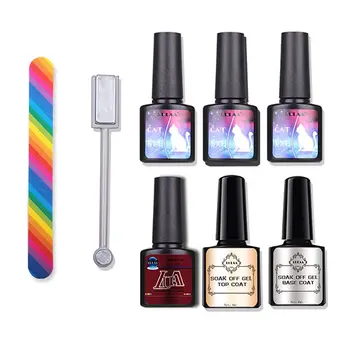 

8pcs UV Nail Gel Polish Set Soak Off Magnetic Nails Art DIY Stick Manicure Tools