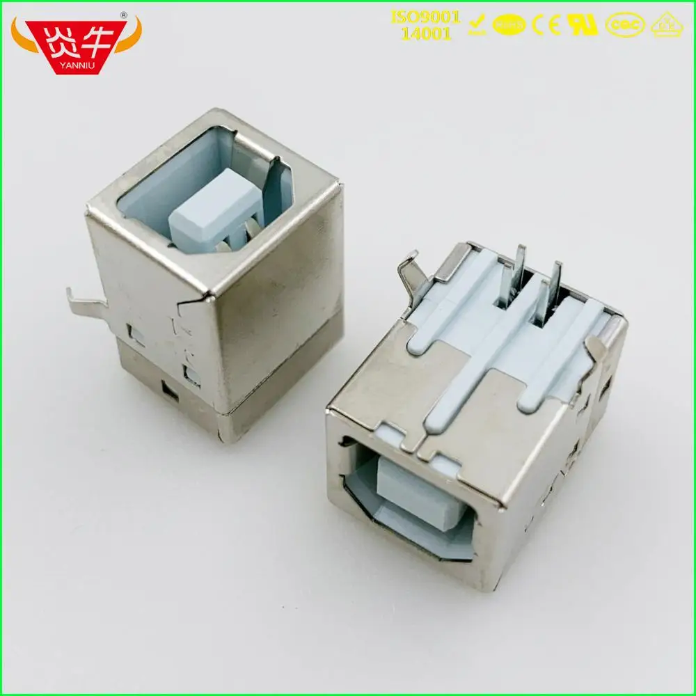 Гнездо для принтера USB B FEMALE TYPE 4P 90 прямоугольная печатная плата разъем с Гнездо для крышки YANNIU ENGINEERING STORE - Цвет: USB-B-R