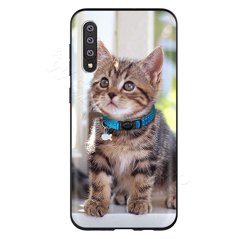 Webbedepp смешного котенка кота чехол для samsung Galaxy S7 S8 S9 S10 Edge Plus Note 10 8 9 A10 A20 A30 A40 A50 A60 A70 - Цвет: 1