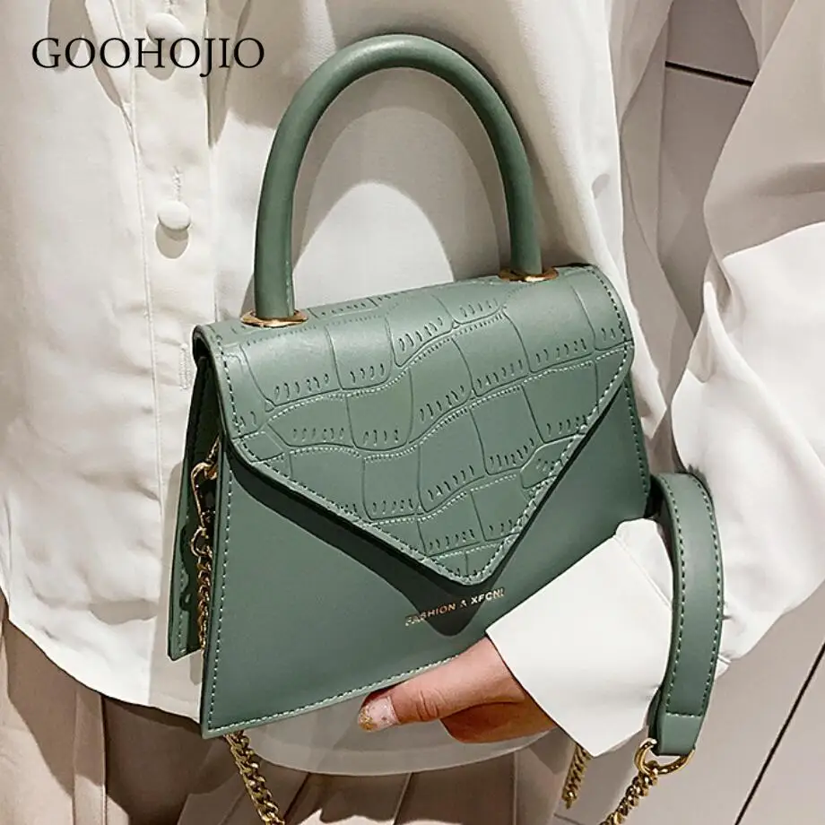 

Elegant Female Stone Pattern Tote bag 2019 Fashion New Quality PU Leather Women's Designer Handbag Chain Shoulder Messenger bags