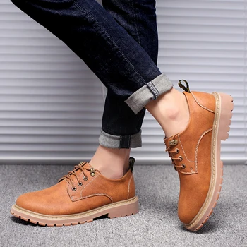 

High Quality Leather Men Shoes Outdoor Working Safety Casual Shoes Fashion Flats Oxfords Loafers Moccasins Big Size 37-47